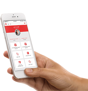 person using app on phone