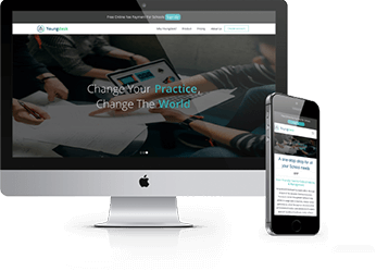 youngdesk website on laptop